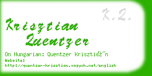 krisztian quentzer business card